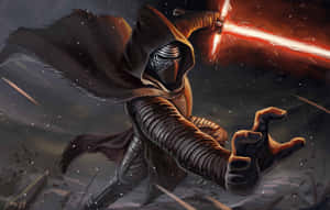 Kylo Ren With The Mask Off Surrounded By A Storm Of Energy. Wallpaper