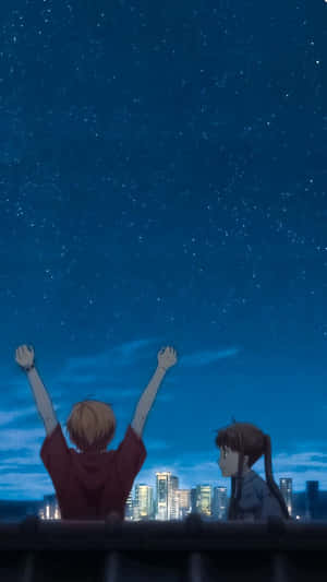 Kyo And Tohru Night City Fruits Basket Anime Wallpaper