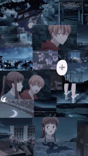 Kyo And Tohru Night Collage Fruits Basket Anime Wallpaper