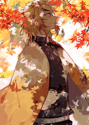 Kyojuro Rengoku Embracing The Changing Of Season. Wallpaper