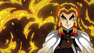 Kyojuro Rengoku, The Pillar Of Flame And Demon Slayer Wallpaper