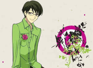 Kyoya Ootori Striking A Thoughtful Pose Wallpaper
