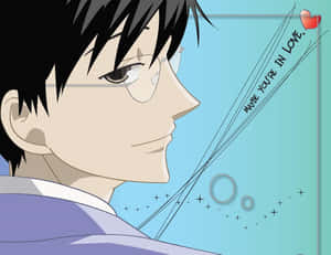 Kyoya Ootori Stylishly Dressed In His Ouran High School Host Club Uniform Wallpaper