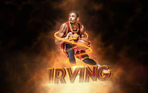 Kyrie Irving Blazing Fire Effect Wallpaper