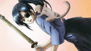 Kyubei Yagyuwith Swordand Monkey Wallpaper