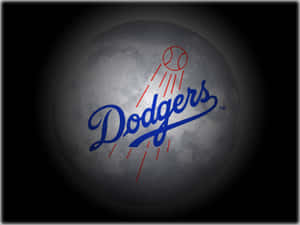 L A Dodgers Logoon Dark Background Wallpaper