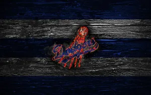 L A Dodgers Logoon Dark Wood Background Wallpaper