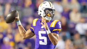 L S U Quarterback Action Shot Wallpaper