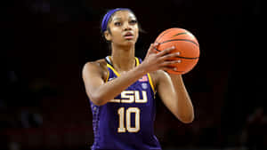 L S U Womens Basketball Player Free Throw Wallpaper