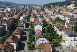 La Chaux De Fonds Aerial View Wallpaper