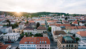 La Chaux De Fonds Cityscapeat Sunset Wallpaper