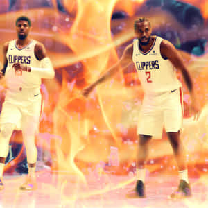 La Clipper Paul George Seen In Action Wallpaper