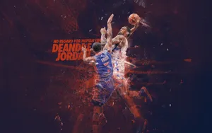 La Clippers Player Deandre Jordan And Brandon Knight Illustration Wallpaper