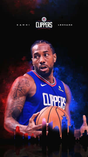 La Clippers Professional Athlete Kawhi Leonard Digital Artwork Wallpaper