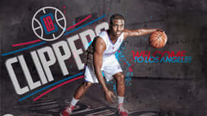 La Clippers Professional Basketball Player Chris Paul Illustration Wallpaper