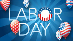 Labor Day American Flag Balloons Wallpaper