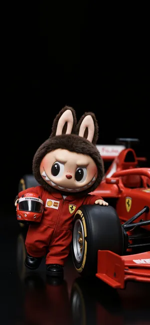 Labubu Bunny Ferrari Figure Wallpaper