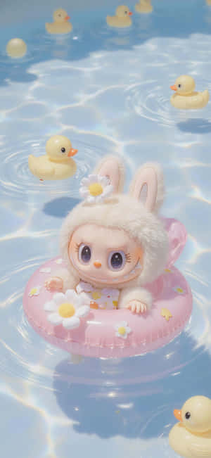 Labubu Bunny Float Wallpaper