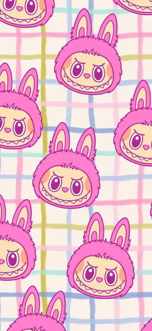 Labubu Bunny Pattern Wallpaper