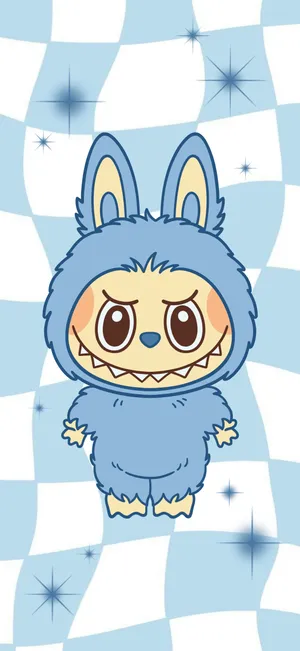 Labubu Cute Blue Bunny Wallpaper