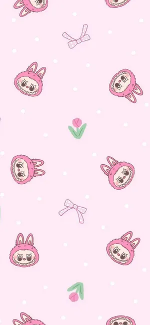 Labubu Cute Bunny Pattern Wallpaper