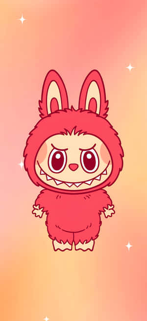 Labubu Cute Red Bunny Wallpaper