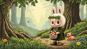 Labubu Forest Adventure Wallpaper