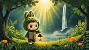 Labubu In Enchanted Forest Wallpaper