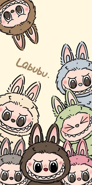 Labubu's Burst Of Colorful Mischief Wallpaper