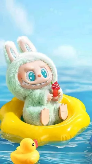 Labubu's Splash Of Summer Fun Wallpaper