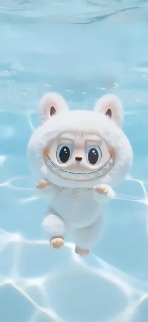 Labubu Underwater Adventure Wallpaper