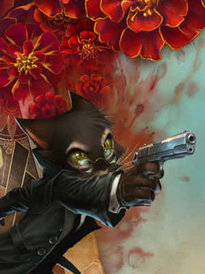 Lackadaisy_ Cat_with_ Gun Wallpaper