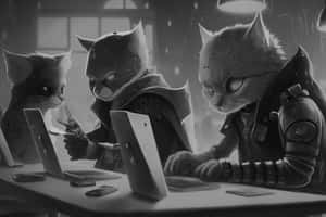 Lackadaisy Cats Strategy Meeting Wallpaper