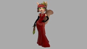 Lackadaisy Character Red Dress3 D Model Wallpaper