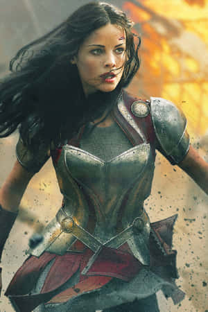Lady Sif, A Powerful Asgardian Warrior, Defends Against Evil Forces. Wallpaper