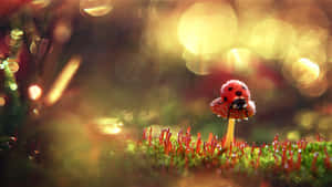 Ladybirdon Mushroomin Golden Light Wallpaper