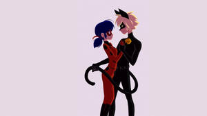 Ladybug And Cat Noir Kiss Dancing Wallpaper