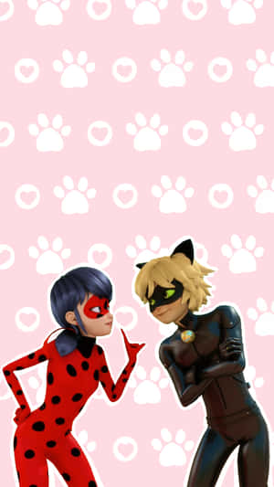 Ladybugand Cat Noir Standoff Wallpaper