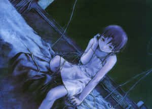 Lain Iwakura Nighttime Room Wallpaper