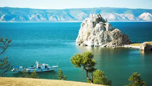 Lake Baikal A Boat Wallpaper