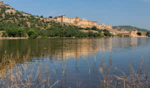 Lake Near Amer Fort Wallpaper