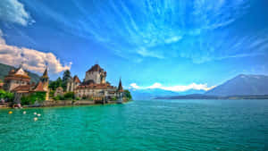 Lake Thun Castle Oberhofen Switzerland Wallpaper