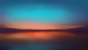 Lake View In Orange And Teal Wallpaper