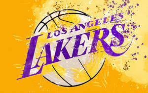 Lakers Logo Yellow Smudged Purple Wallpaper