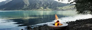 Lakeside Firepit Scenic View Zug Wallpaper
