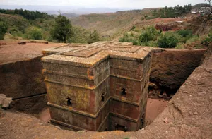 Lalibela's Cross-shaped Church When Empty Wallpaper