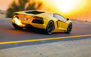 Lamborghini Aventador Exhaust Flames Wallpaper