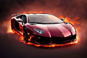 Lamborghini Aventador Flames Wallpaper