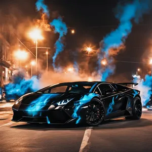 Lamborghini Aventador Night Flames Wallpaper
