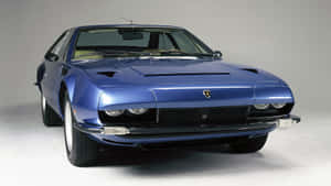 Lamborghini Islero Classic Blue Sports Car Wallpaper